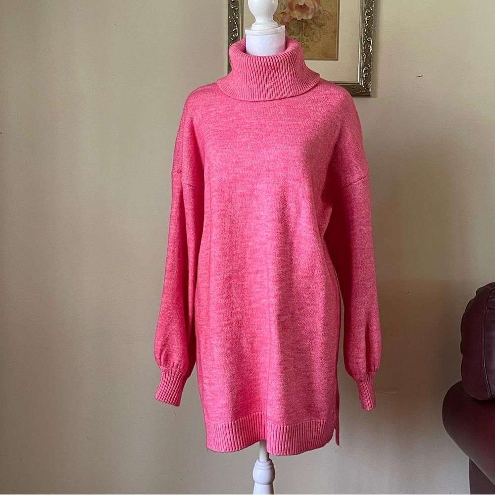 Show me your Mumu pink turtleneck dress